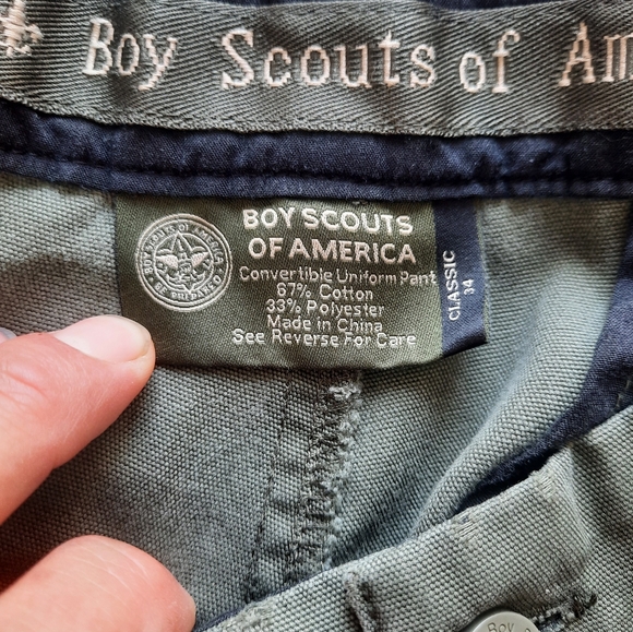 Boy Scouts Of America Convertible Pants Mens 34x31 Green Cargo Hiking Outdoors - Picture 4 of 5